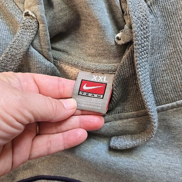 Vintage Nike 1990s Illinois Fighting Illini Embroidered Gray Pullover Hoodie XXL - Picture 5 of 8